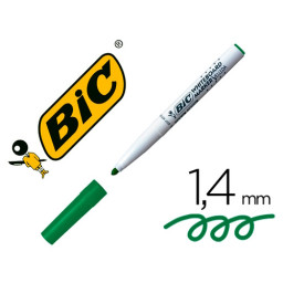 Rotulador BIC verde para pizarra Velleda punta redonda 1,4mm (7527)