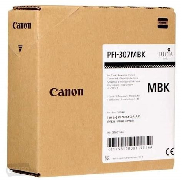 C.t. CANON PFI-307MBK negro mate 330ml IPF830 IPF840 IPF850