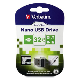VERBATIM Store'n'Stay Nano USB 2.0 32GB Lectura 12Mb/s, Escritura 5Mb/s 