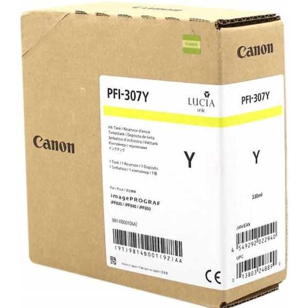 C.t. CANON PFI-307Y: IPF830 IPF840 amarillo 330ml IPF830 IPF840 IPF850