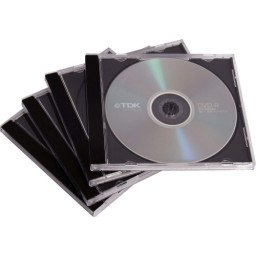 FELLOWES (5) cajas dobles CD/DVD negro plástico duro