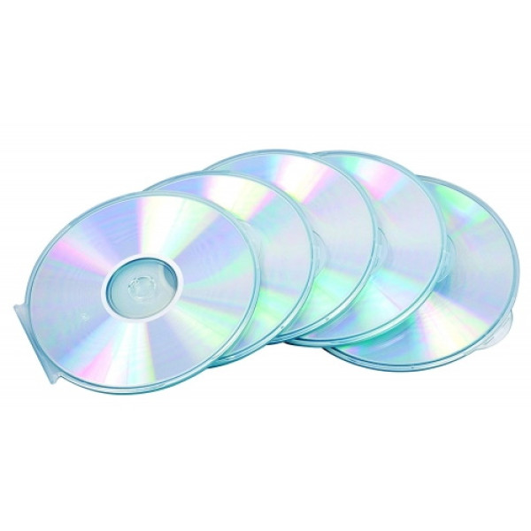 FELLOWES (5) cajas CD/DVD redondas transparente plástico duro, mailbox