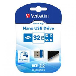 VERBATIM Store'n'Stay Nano USB 3.0 32GB Lectura 80Mb/s, Escritura 25Mb/s  SuperSpeed