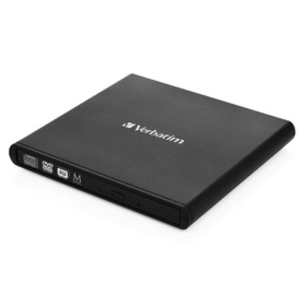 Grabadora externa VERBATIM CD/DVD Slimline USB 2.0 CD/DVD con software