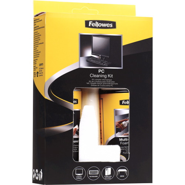 FELLOWES Kit limpieza de PC spray + espuma + gamuza + limp.teclado *