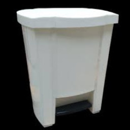 Papelera LYTEC plástico blanco con pedal 18L cubo extraíble, 33x29cm x 44cm altura