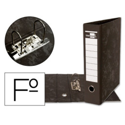 Archivador AZ LIDERPAPEL de palanca Folio Lomo 80mm, 2 anillas, negro, Fº 315x215mm