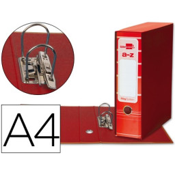 Archivador de palanca LIDERPAPEL A4 Filing Rojo Sin rado, lomo 80mm + caja