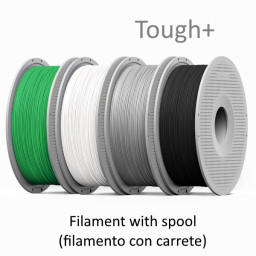 Filamento 3D BAMBU LAB PLA Tough+ negro 1,75mm 1Kg. (filamento con carrete)
