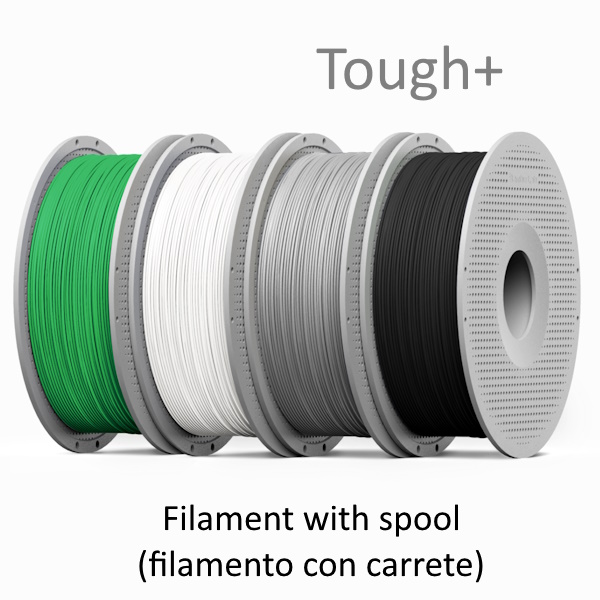 Filamento 3D BAMBU LAB PLA Tough+ blanco 1,75mm 1Kg. (filamento con carrete)