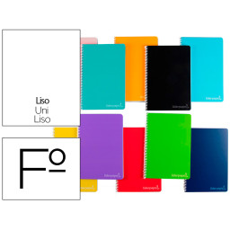 Cuaderno LIDERPAPEL espiral folio tapa dura 75gr. 80h liso sin margen