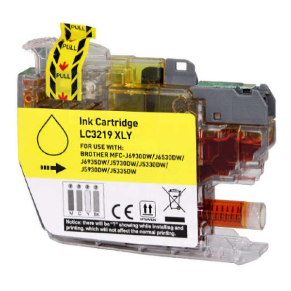 C.t. compatible BROTHER LC3219XLY 18ml yellow