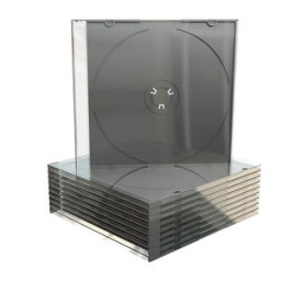 Estuche MEDIARANGE 1 CD/DVD caja cristal slimcase del.transp/detrás negro, ancho 5,2mm (fino)