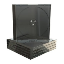 Estuche MEDIARANGE 1 CD/DVD caja cristal jewelcase del.transp/detrás negro, ancho 10,4mm (normal)