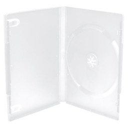 (1) Estuche MEDIARANGE 1 DVD caja vídeo plástico duro, ancho 14mm, frosted/transparent case