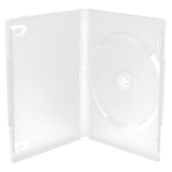 (1) Estuche MEDIARANGE 1 DVD caja vídeo plástico duro, ancho 14mm, frosted/transparent case