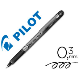 Rotulador punta aguja PILOT V-5 grip negro 0,5 mm punta 0,3mm. Roller ball pen. 
