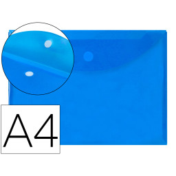 Carpeta LIDERPAPEL dossier A4 velcro polipropileno 180mic, Azul