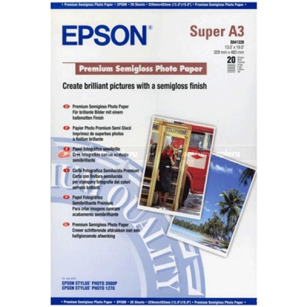 Papel EPSON fotog.Semibrillo 20A3+ 251g.