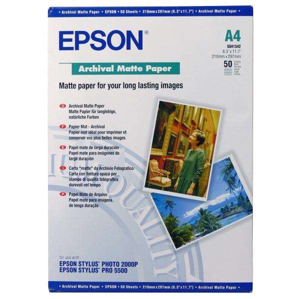 Papel EPSON Mate l/durac.50A4 192g. Archival matte