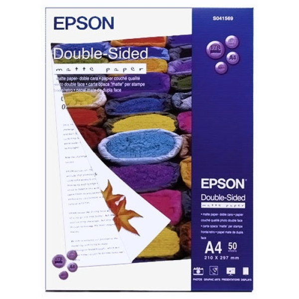 Papel EPSON mate doble cara 50A4 178g.