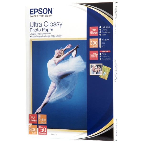 Ultra Glossy Photo paper EPSON 50h 13x18cm 300g. High Gloss