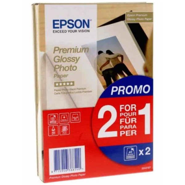 Premium Glossy Photo papel EPSON 2x40h.10x15 255g. PROMO 2x40h (2xS042153)