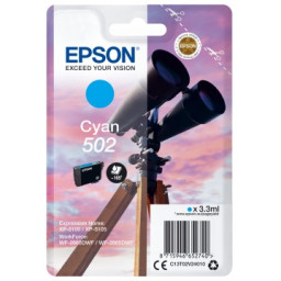 C.t.EPSON #502 cian XP5100 XP5105 WF2860 WF2865 3,3ml (prismáticos)