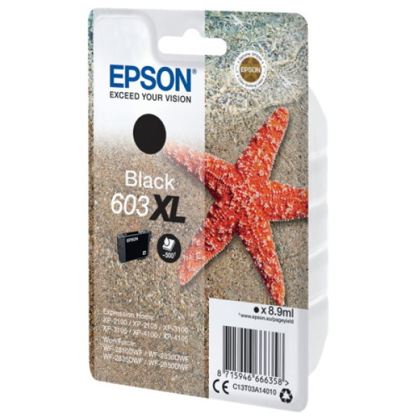 C.t.EPSON #603XL XP2100 XP3100 XP4100 WF2830 negro WF3835 WF2850 (estrella de mar)