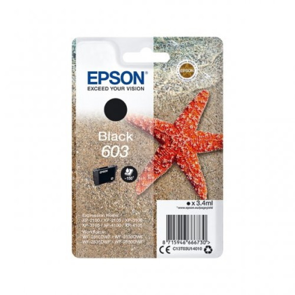 C.t.EPSON #603 XP2100 XP3100 XP4100 WF2830 negro WF3835 WF2850 (estrella de mar) #PROMO#