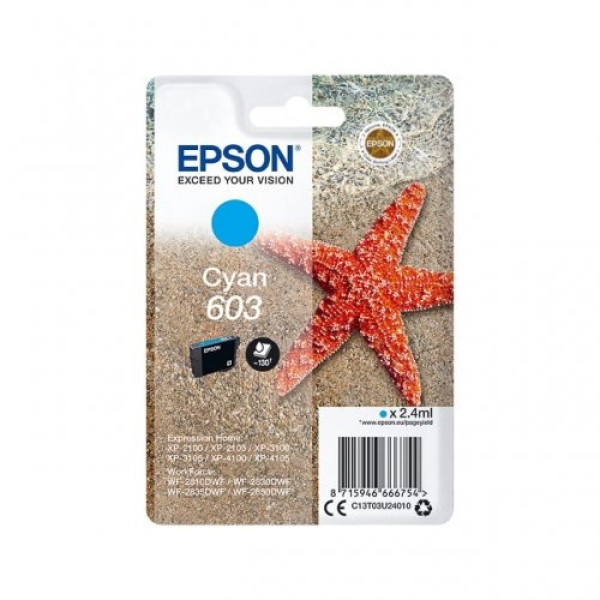 C.t.EPSON #603 XP2100 XP3100 XP4100 WF2830 cyan WF3835 WF2850 (estrella de mar)