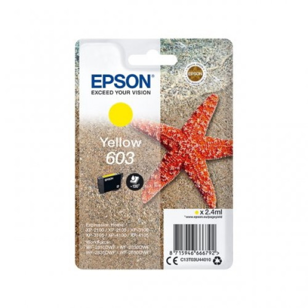 C.t.EPSON #603 XP2100 XP3100 XP4100 WF2830 WF3835 WF2850 (estrella de mar) amarillo #PROMO#