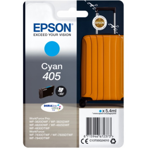 C.t.EPSON #405 cyan WF3820 WF3825 WF4820 WF4825 WF4830 WF7830 WF7835  5,4ml (maleta)