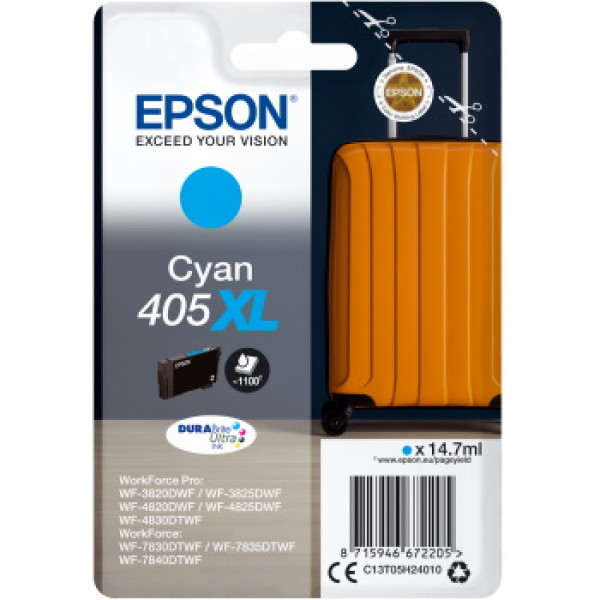 C.t.EPSON #405XL cyan WF3820 WF3825 WF4820 WF4825 WF4830 WF7830 WF7835  18,9ml (maleta) #PROMO#