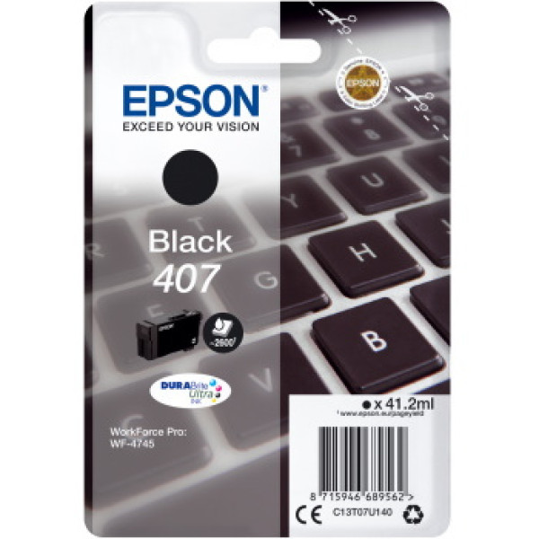 C.t.EPSON #407 WF4745 L negro 41,2ml 2.600p. (teclado) #