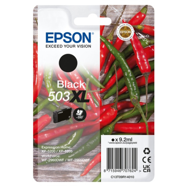 C.t.EPSON #503XL negro WF2960 WF2965 XP5205 9,2ml 550p. (pimientos)