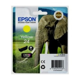 C.t.EPSON #24 XP600 XP605 XP705 XP805 amarillo 360p. baja capacidad (elefante)