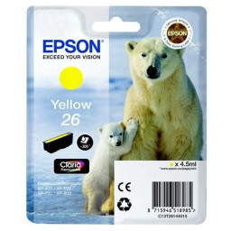 C.t.EPSON #26 XP600 XP605 XP610 XP705 XP805 amarillo 200p. (oso polar) **BLISTER ALARMA**