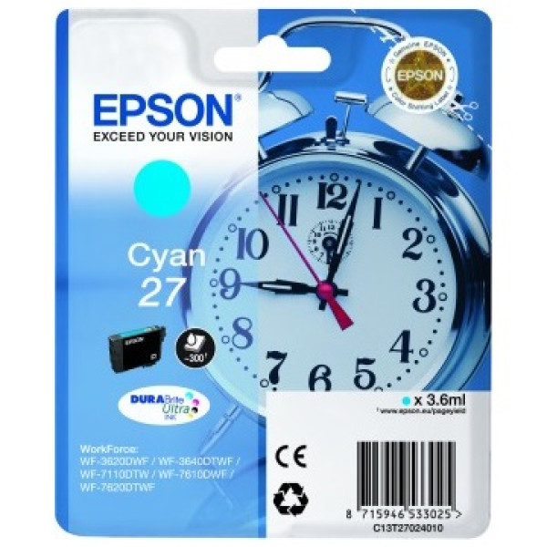 C.t.EPSON #27 cian WF3620 WF3640 WF7110 WF7610 WF7620 (despertador)