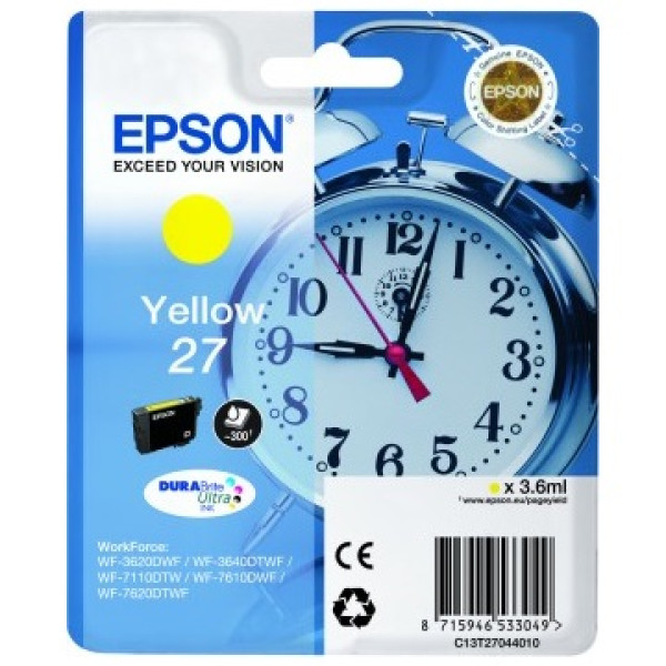 C.t.EPSON #27 amarillo WF3620 WF3640 WF7110 WF7610 WF7620 (despertador)