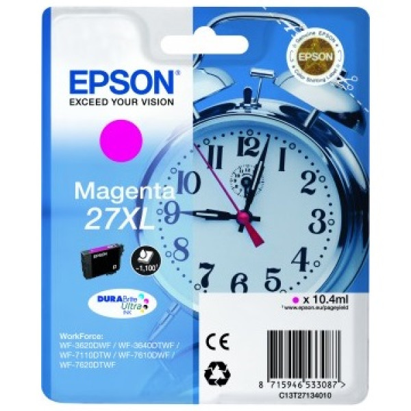 C.t.EPSON #27XL magenta WF3620 WF3640 WF7110 WF7610 WF7620 (despertador) alta capacidad