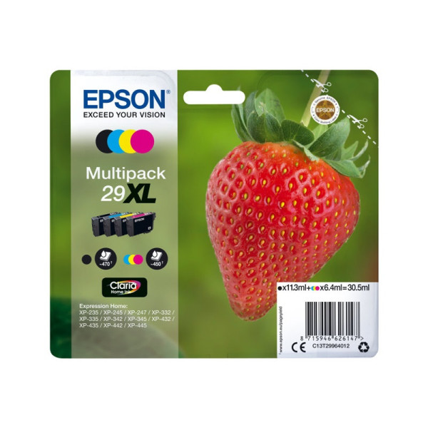 (4) C.t.EPSON #29XL XP235 XP332 XP335 XP345 XP432 XP435 (fresa) Kit 4-COLORES