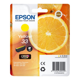 C.t.EPSON #33 XP530 XP630 XP635 XP830 amarillo 4,5ml 300p (fruta naranjas)