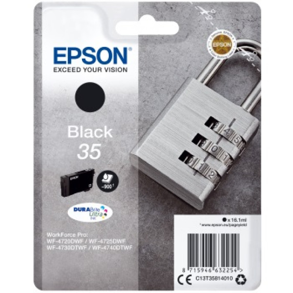 C.t.EPSON #35 negro WF4720 WF4725 WF4730 WF4740 DURABrite Ultra ink 16.1ml (candado)