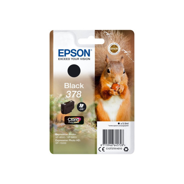 C.t.EPSON #378 XP8500 negro Claria Photo HD 5,5ml  240p (ardilla)