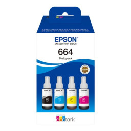 (4) EPSON 664Y EcoTank ink bottles MULTIPACK-4un L355 L365 ET555 ET2600 ET4500 ET14000