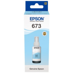 EPSON 673 EcoTank light cyan ink bottle 70ml L800 L805 L810 L850 L1800 recarga tinta cián claro