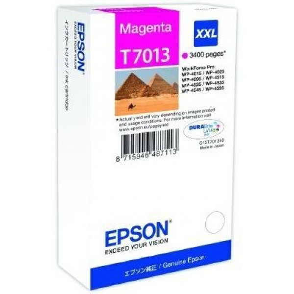 C.t.EPSON magenta WP4015 WP4025 WP4095 WP4515 WP4535 WP4545 WP4595  3400p. (XXL) (pirámide) 