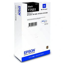 C.t.EPSON T7551 XL negro: WF8010 WF8090 WF8510 WF8590  100ml  5.000p. (T755140)