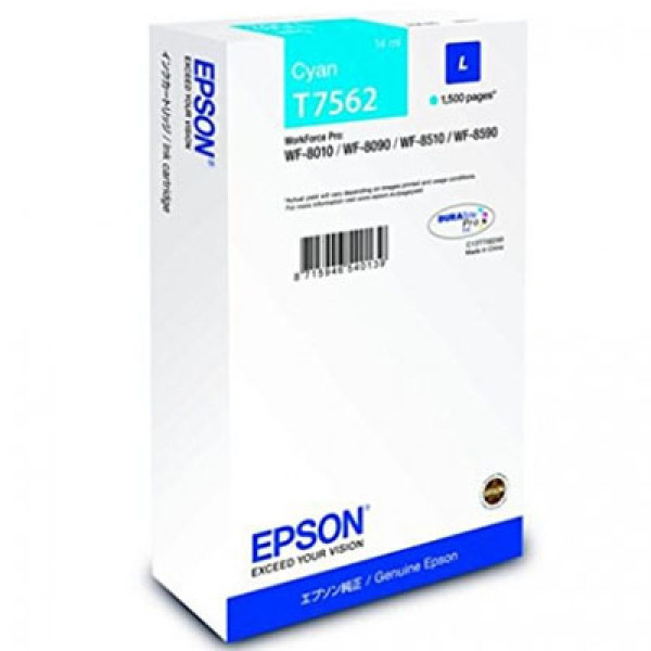 C.t.EPSON T7562 L cian: WF8010 WF8090 WF8510 WF8590  14ml  1.500p. (T756240)